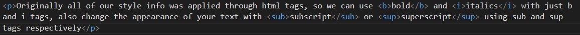 A sample of html code
